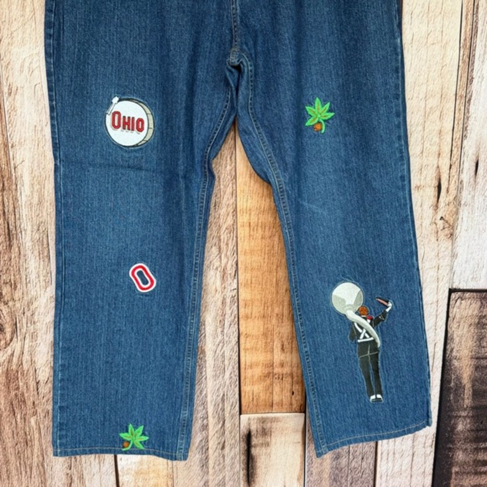 Bellepointe Ohio State Embroidered Statement Jeans Collegiate OSU 2000s Size 16 - Picture 4 of 14